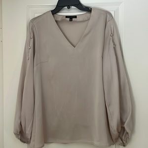 Satin taupe dress top